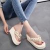 Summer Pearl Flip-flops for Women Thick Bottom Non-slip Sandals Female Clip-on Slippers Lightweight Solid Colour Beach Shoes