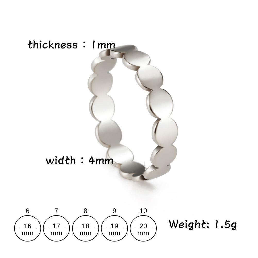 Geometric Round Minimalist Rings for Women Gold Stainless Steel Ring Wedding Party Jewelry