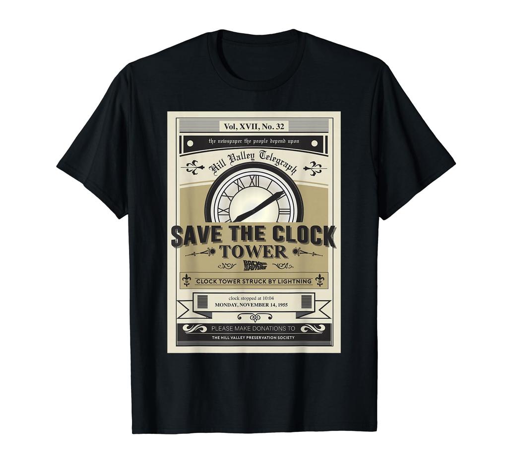 Back to the Future Clock Tower Poster Graphic T-Shirt