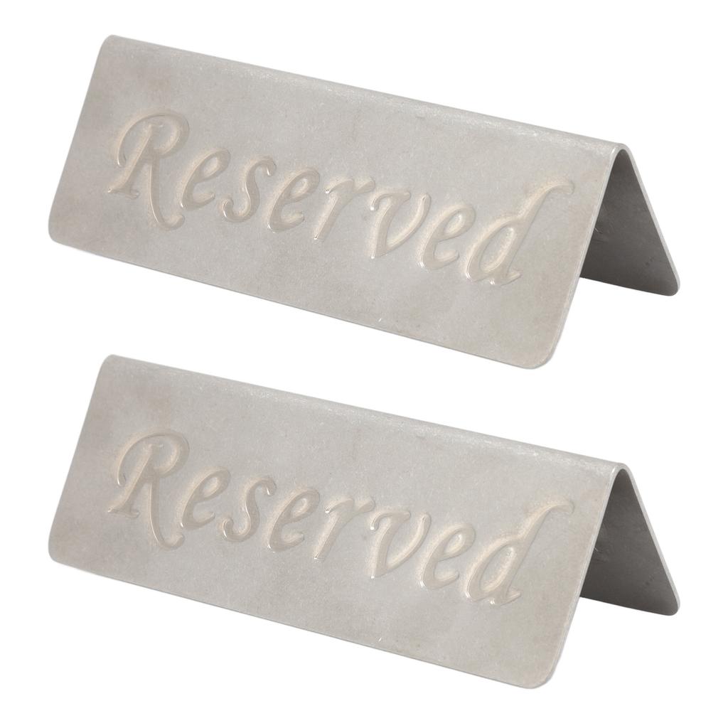 2Pcs Metal Stainless Steel Reserved Sign Double Sided Reserved Table Signs for Restaurants Bar Cafe