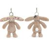 Plush Jellycat Rabbit Pendant With Floral Ear Design For Daily Bag Decoration