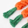 Factory New Design Cotton Rope Carrot Shape Dog Teeth Cleaning Squeaky Durable Interactive Chicken Flavor Chew Toys Indoor Fun