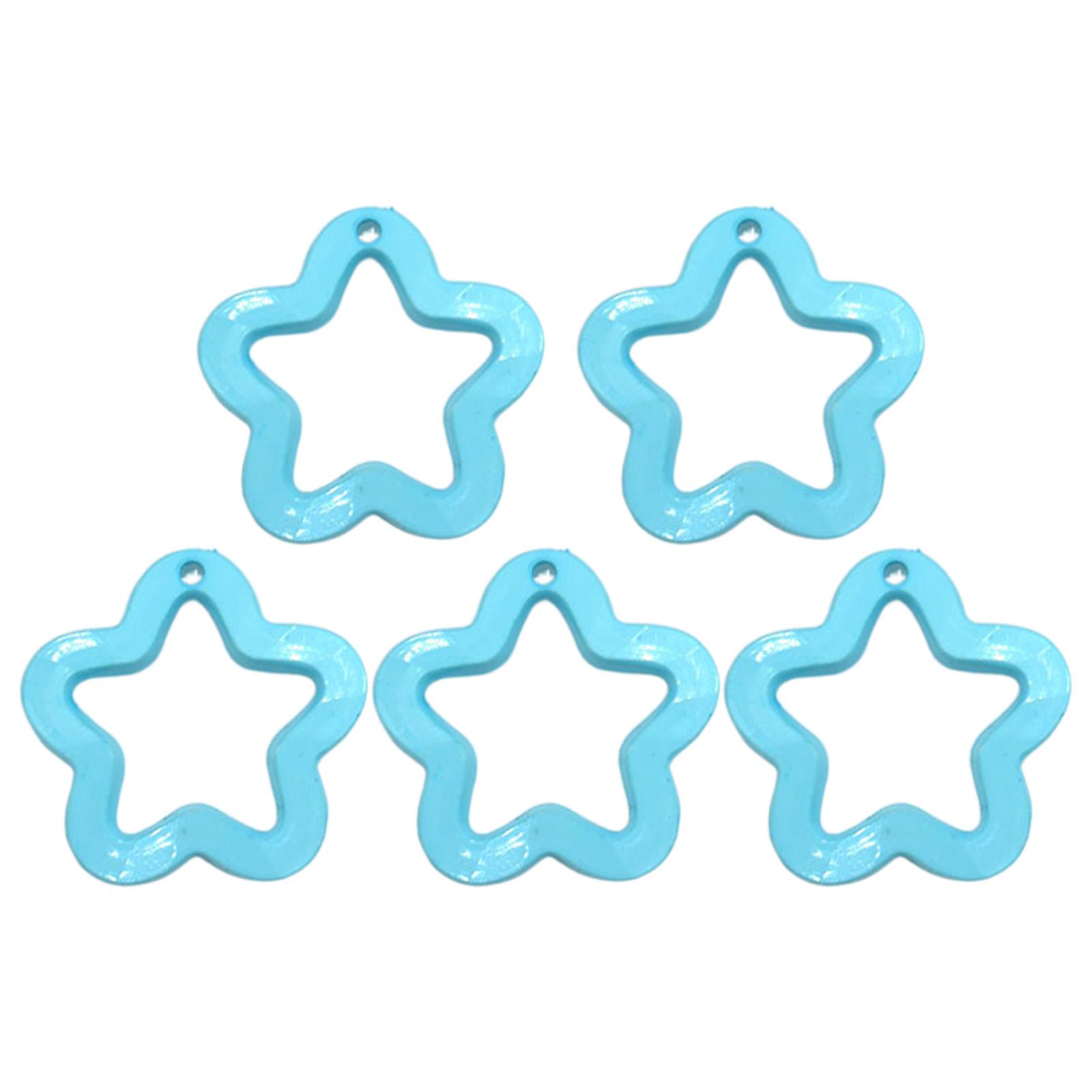 

5pcs Acrylic Flower Pendant with Hole Hollow Star Charm Spacer Beads Jewelry DIY Necklace Bracelets Earring Jewelry Gift синий