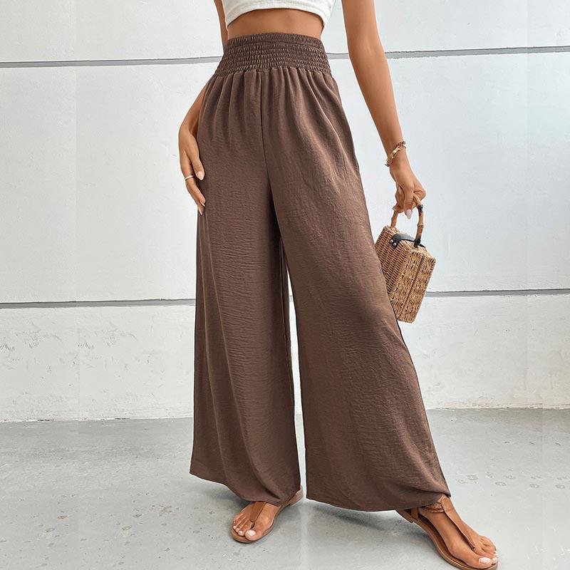 Spring and Autumn Women's Pants Trousers Casual Pants Elastic Waist Wide Leg Pants