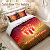 Custom Name Bedding Set 3 PiecesMonaco FC Print Duvet Cover + 2 Pillowcases Soft Bed Decor