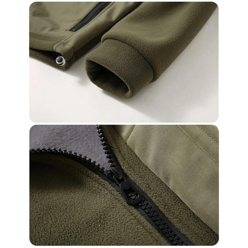 Cargo Jacket Men Autumn Winter Fleece Jacket Coat Fashion Casual Patchwork Jackets