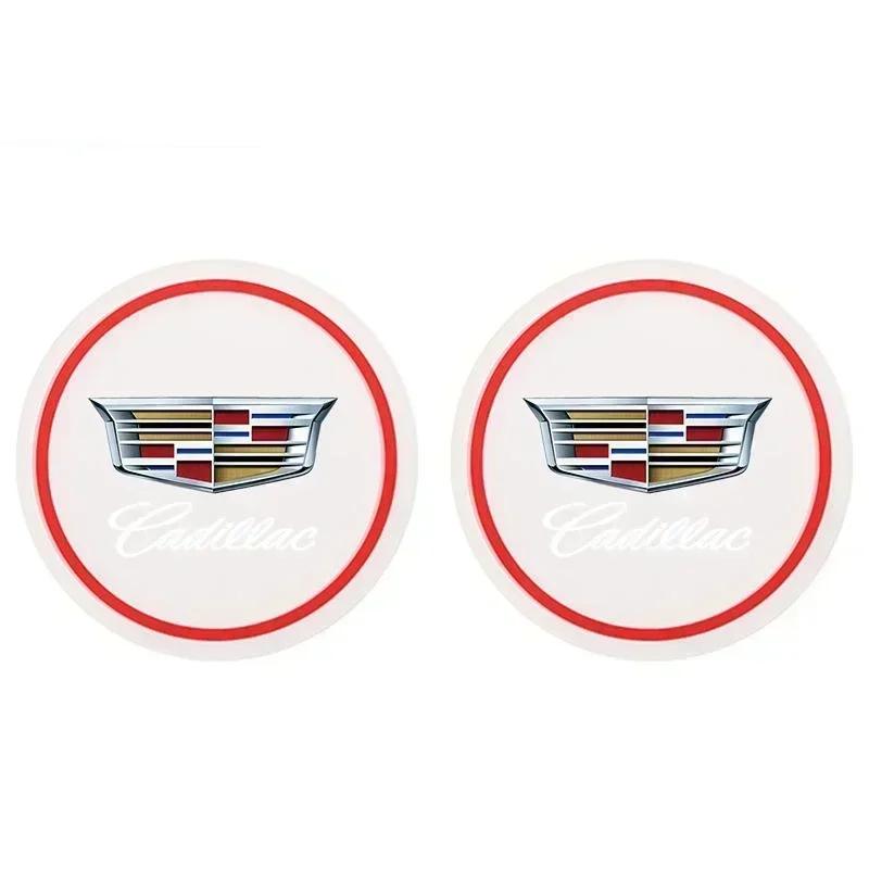 

2pcs PVC Car Cup Coaster Anti-slip Mat for Cadillac Escalade CTS ATS SRX Deville BLS XT4 XT5 XT6 STS XTS SLR XLR CT4 CT5 CT6