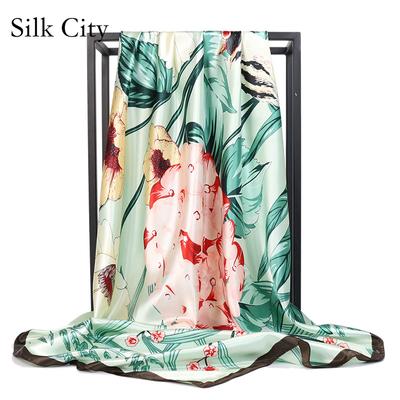 Høykvalitets luksuriøst silkeskjerf pannebånd Skjerf Halsskjerf For kvinner Kjede Silkeskjerf Dekorativt sjal for kvinner