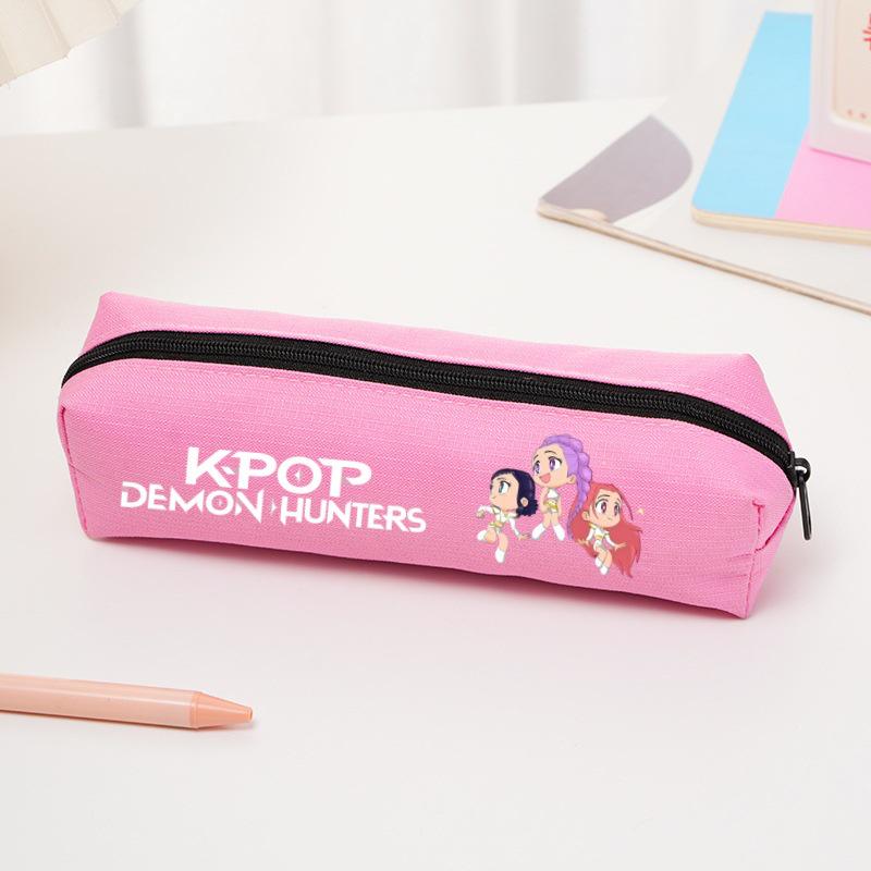 K-pop Demon Hunter Girl Group Cartoon Pencil Case - Oxford Cloth Stationery Bag for Primary Students