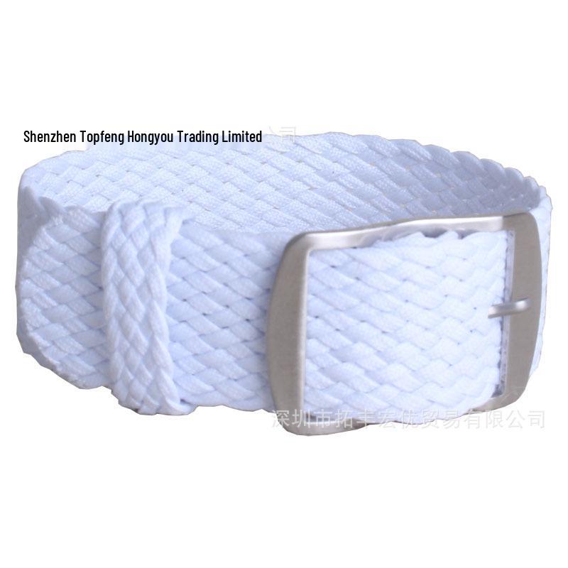 Pulseira de Relógio Impermeável de Malha Perlon Preta - 16mm Nylon Tecido para Crianças e Mulheres, Em Estoque