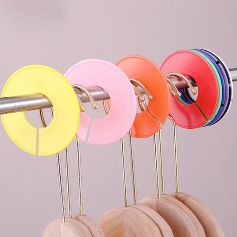 5Pcs Organizing Hangers Clothing Rack Size Dividers DIY Craft Round Garment Labels Wardrobe Separator Plastic