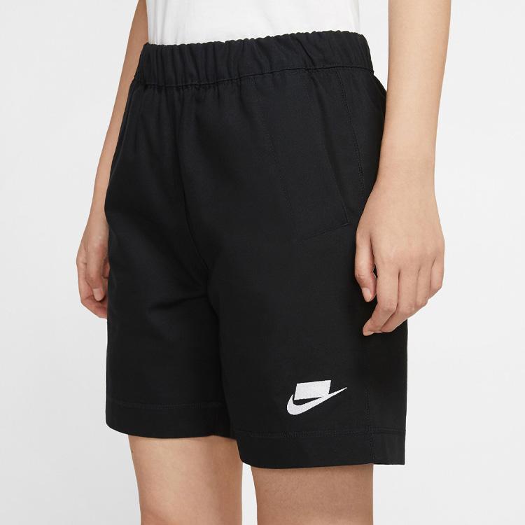 Nike Sportswear NSW Elastic Waist Woven Straight-Leg Shorts Women Bottoms Black CZ1428-010