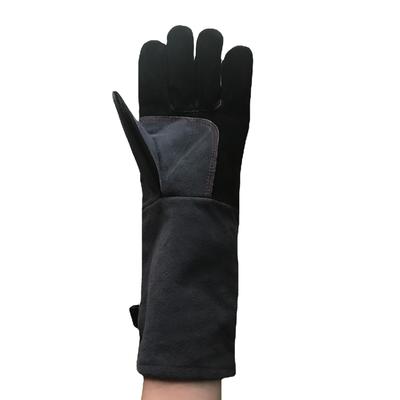 BBQ Grill Hochtemperatur-Handschuhe Kamin Feuerisolierung Echtes Rindsleder Elektroschweißen Anti-Funken Spritzer