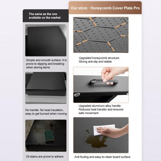 Gas Stove Cover Board with Handle Heat-Resistant Waterproof