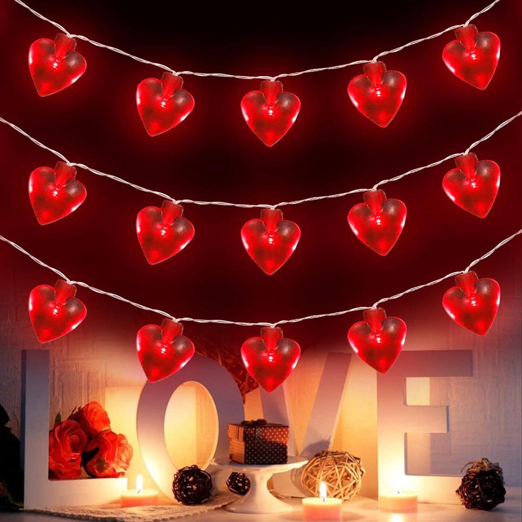 LED Heart Rose Flower String Lights: Romantic Valentine's Day Decoration
