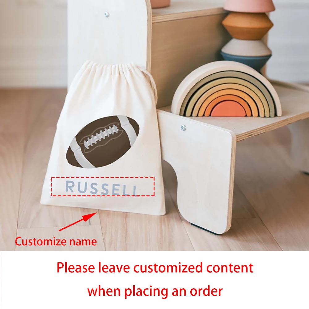 

Personalized Football Party Favor Bags Football Birthday Favors for Boys Sports Gift Kindergarten Drawstring Bag Back To School 5pcs 13X18cm