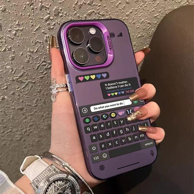 

Креативный крутой интерфейс чата Матовая текстура Телефон для iPhone 16 15 14 13 12 11 Pro Max Противоударный бампер Обложка Чехол Funda For iPhone 11 Pro фиолетовый