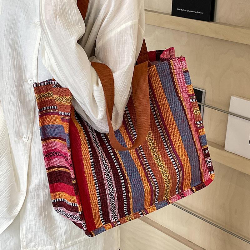 Geantă Tote de Mare Capacitate Stil Etnic Geantă Tote de Modă pentru Femei Geantă de Clasă pentru Studente
