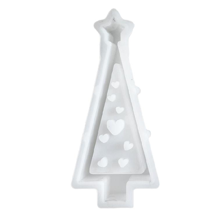 Handmade Christmas Tree Shape Frame Mold Sturdy Silicone for Epoxy Resin Craft Portable for Home and Event Decoration