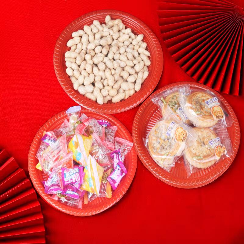 ZISIZ Disposable Red Plastic Plates
