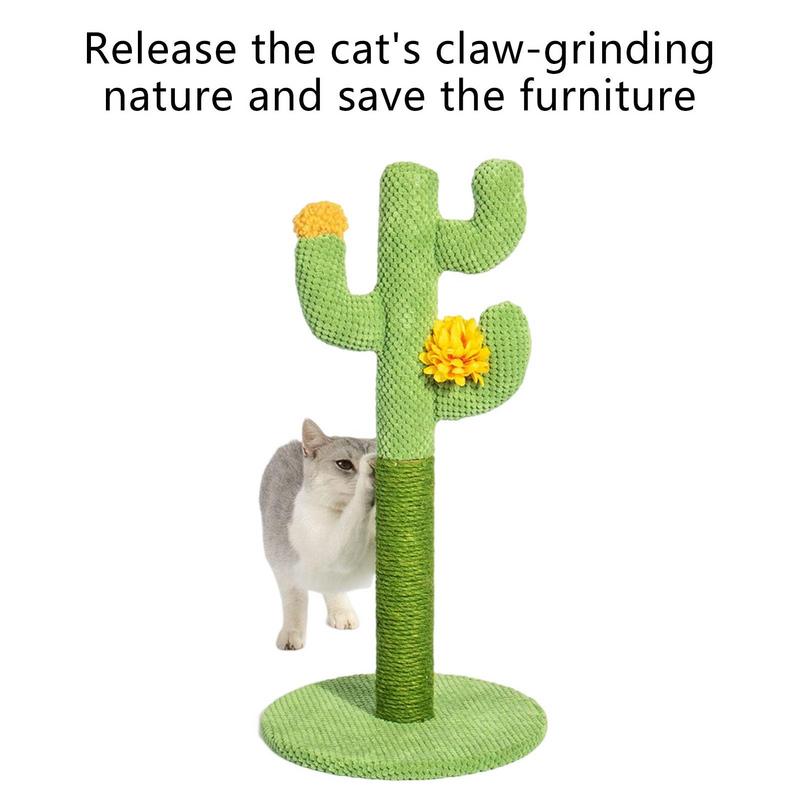 Kaktus Kratzbaum für Katzen Niedlicher Hoher Grüner Katzenkaktusbaum Neuer Kaktus Sisal Klettergerüst Schaf Flauschige Katzenstreu Kratzbrett