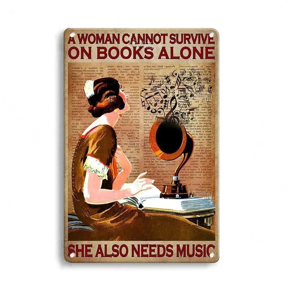 Vintage Rusty Vinyl Records Metal Aluminum Sign Retro Decorative Plate Classic Music Sign Home Studio Bar Man Cave Wall Decor