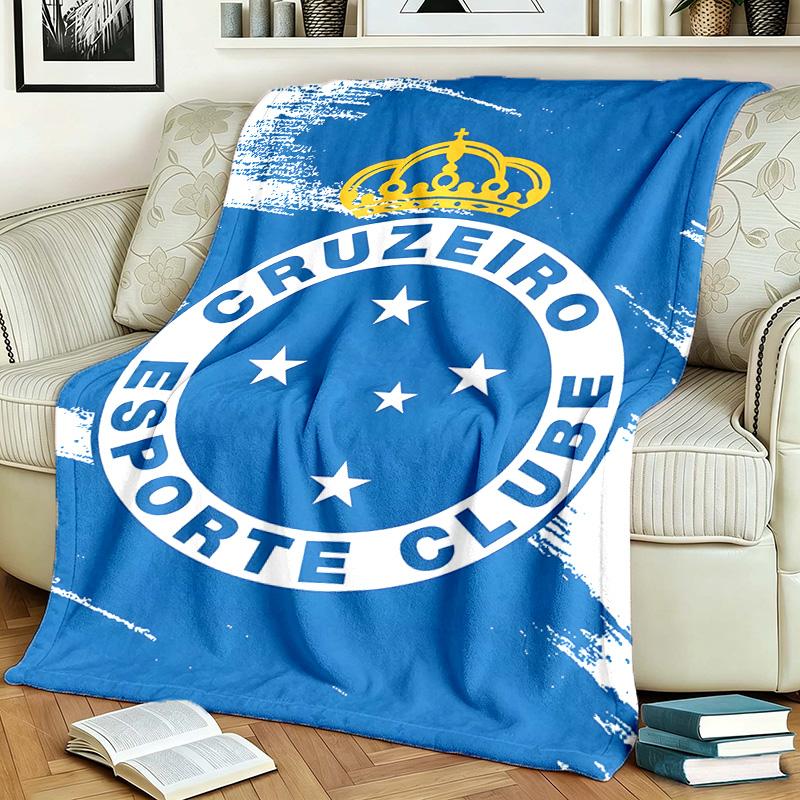 Cruzeiro Esporte Clube Theme Personalized Outdoor Flannel Blankets Soft And Suitable For All Seasons Perfect For Sofas Beds And Camping