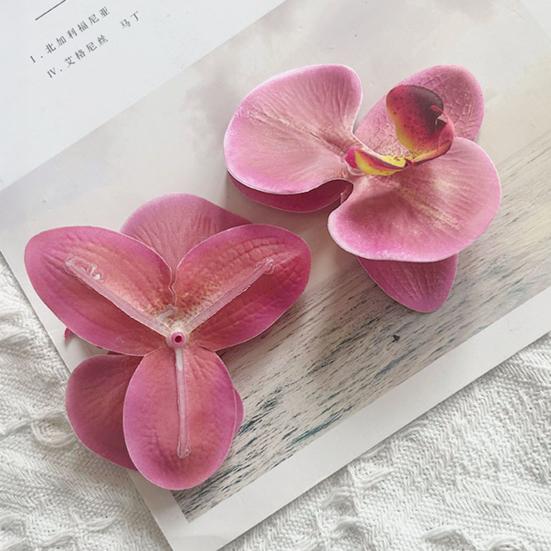 10 Pcs Artificial Faux Silk Phalaenopsis Flower Heads Fake Orchid Head for Wedding Floral Bouquet Decor DIY Craft Making