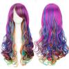 Gradient Color Cosplay Anime Wigs - Coswear Harajuku Style Colorful Girl Long Curly Headgear for Lolita Style