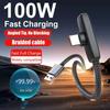 90 Degree 100W Super Charging Cable Type-C To Type-C Data Transfer Cables Portable Type C Cable