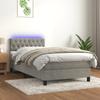 Vidaxl Łóżko Kontynentalne Z Materacem I Led, Szare 90X200 Cm, Aksamit