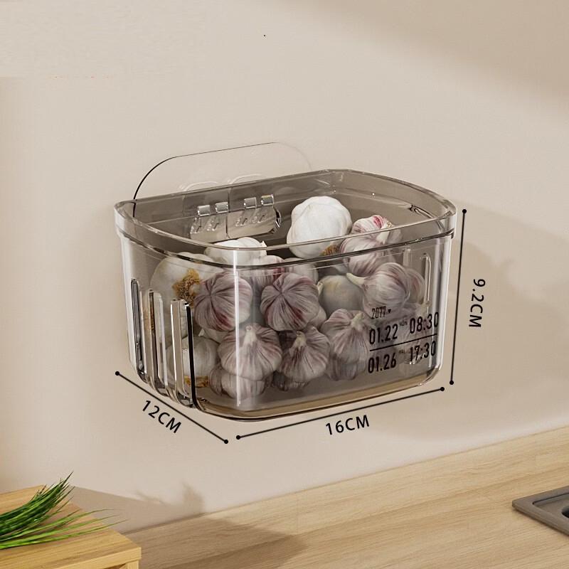 Wall-Mounted Ginger Garlic Storage Basket