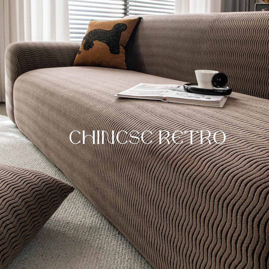 Modern Light Luxury Style Velvet Sofa Cover Autumn and Winter New Thickened Dustproof Sofa Cover High Elastic Lazy Sofa Cover