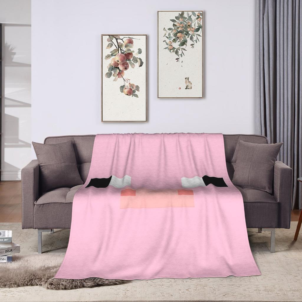 Pig Pixel Game Blanket Quality Warm Soft  Throw Blanket Winter Picnic Couch Chair Sofa Bed Novelty Bedspread