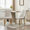 Rayon Stoff Beflockung Chenille Esszimmerstühle Akzentstuhl für Esszimmer mit goldbeschichteten Edelstahlbeinen, Set von 2 (beige), DE1647BG
