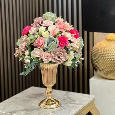 Creative Metal Flower Stand Golden Trumpet Shape Art Flowers Vase Candle Holder Flower Utensils
