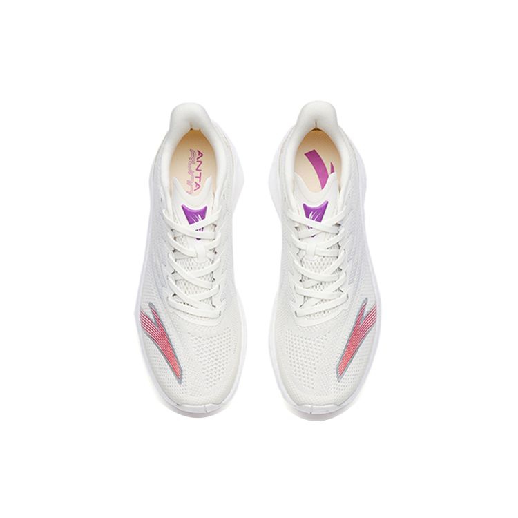 Anta Mach 2.0 Lightweight Low-Top Running Shoes Women sneaker White Purple 122235583-3