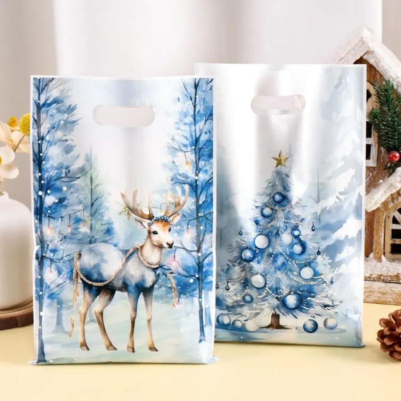 Christmas Gift Bag Printed Design Pearl Film Candy Bag Holiday Party Favor Handbag