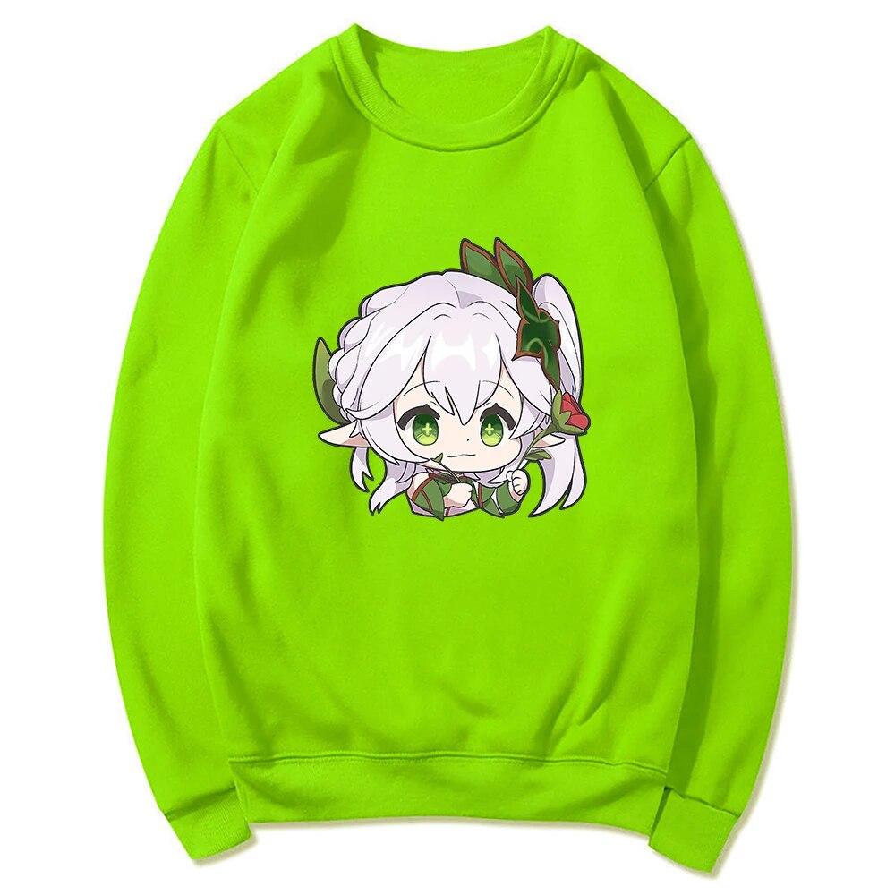 

Толстовки с капюшоном в стиле аниме «Demon Slayer Kimetsu No Yaiba», зимние толстовки Genshin Impact, унисекс, толстовка с круглым вырезом, осенний свитер, Harajuku Sudaderas 3XL