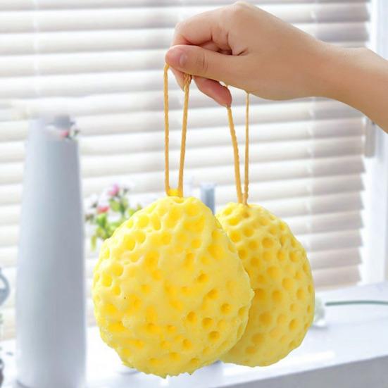 Badeball Flauschiger Atmungsaktiver Badeschwamm mit Kreisförmigem Akupressur-Massage-Design 360 Grad Porenberuhigendes Weiches Peeling-Handtuch