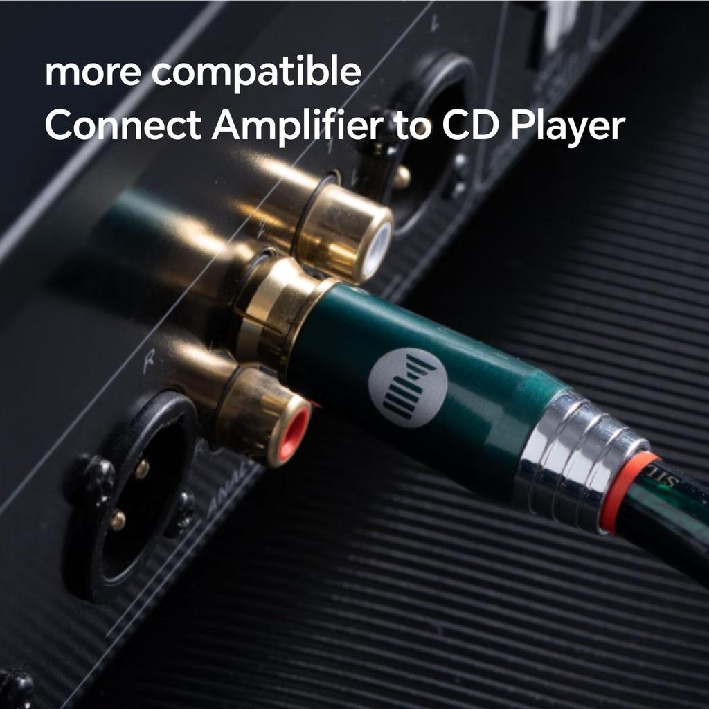 KAIBOER Silver-Plated Digital Audio Coaxial Cable RCA Coaxial Cable Emerald Series for Home Theater Audio System Car Audio