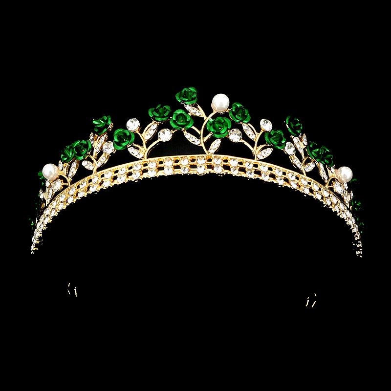 Bridal jewelry wedding dress accessories fashion rose flower tiara birthday crown princess performance hair accessories