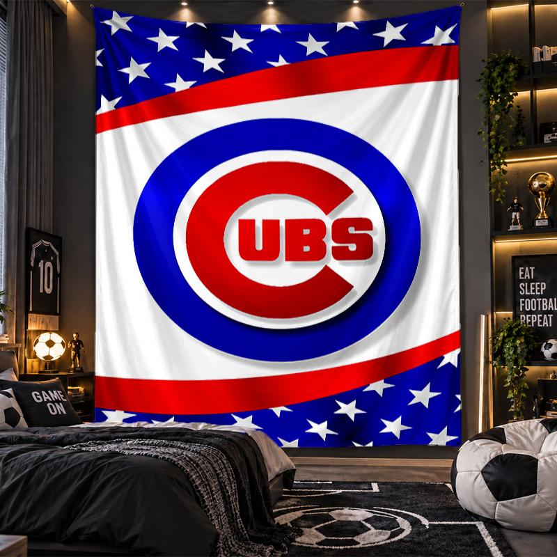 Wall Hanging Tapestry Chicago Cubs Print Cloth for Living Room Bedroom Home Decor