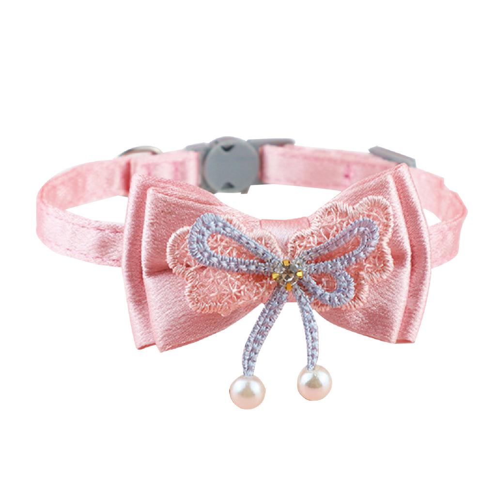 Pet Collar Adjustable Soft Wearable Cute Fashionable Cat Bow Tie Collar for Daily Walking Party