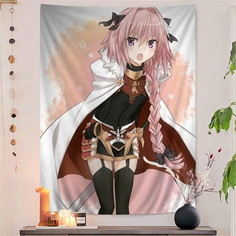 Fate Apocrypha Astolfo Anime Tapestry Hippie Flower Wall Carpets Dorm Decor Cheap Hippie Wall Hanging