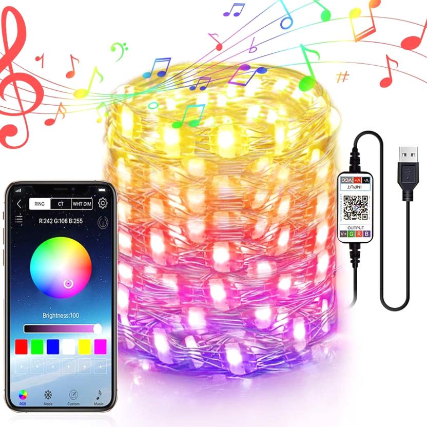 Buy 20M 200LED Bluetooth Light String Mobile Phone APP Copper Wire ...