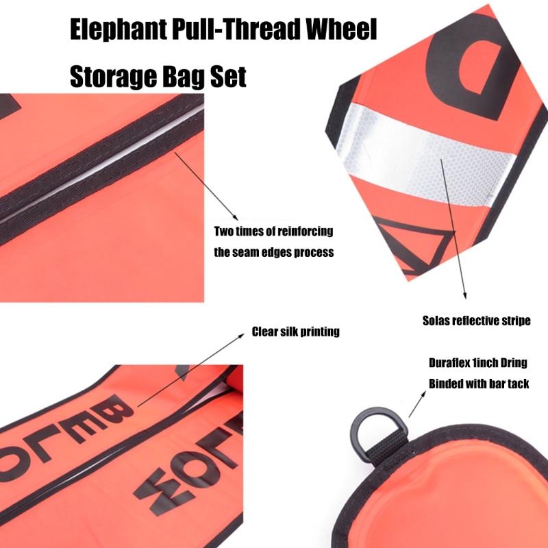 Surfaces Marker Buoys and Dives Reel Set Open Bottom Safety Inflatable Dives Float with Reel Storage Bag Easy To Use