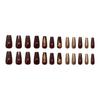 Pack Of 24 Amber Gold Maple Leaf Press On Nail For Autumn Winter ABS Stick on Nail Easy Application