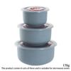 Wheat Straw Food Storage Bowl Set 3 Pieces With Lids Microwave Safe Plastic Bento Lunch Box Round Containers For Meal Prep Snack