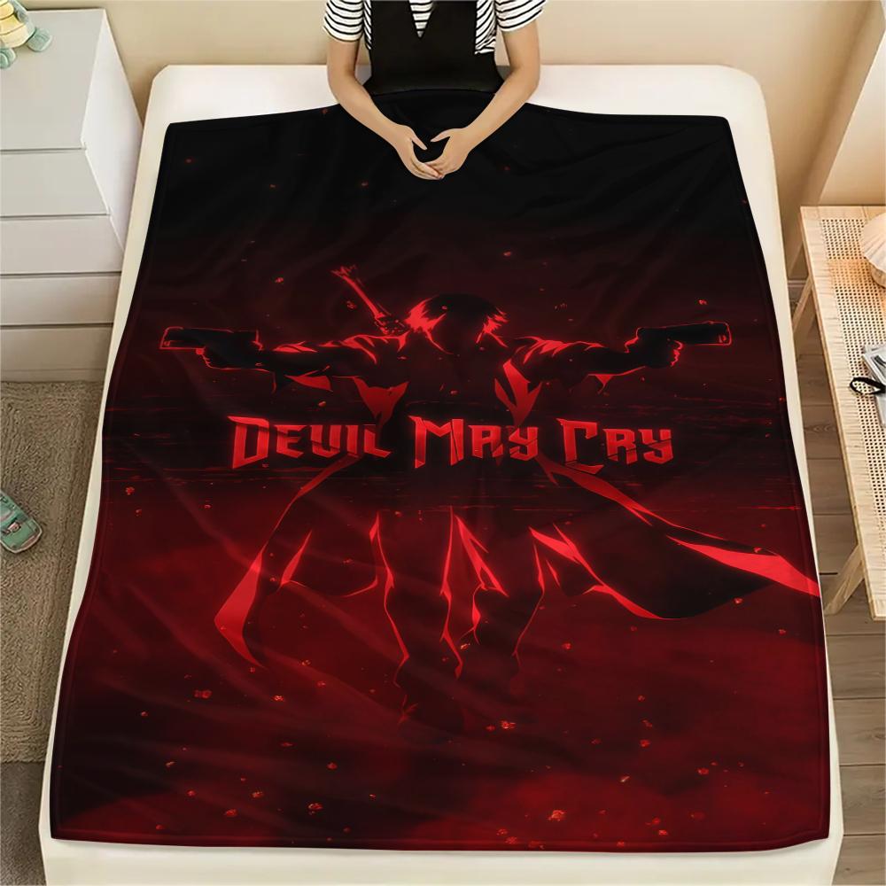 1PC Devil May Cry Print Flannel Blanket, High Quality All Seasons, Home Decor, Warmth and Comfort, Perfect for Christmas Gifts